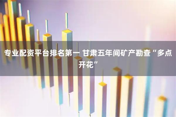 专业配资平台排名第一 甘肃五年间矿产勘查“多点开花”